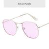 Oulylan Vintage Polygon Sunglasses Women Men Brand Metal Frame Sun Glasses Ladies UV400 Female Luxury Polygonal Sunglass Male