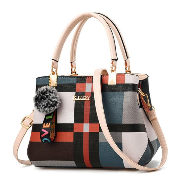 ACELURE New Casual Plaid Shoulder Bag Fashion Stitching Wild Messenger Brand Female Totes Crossbody Bags Women Leather Handbags