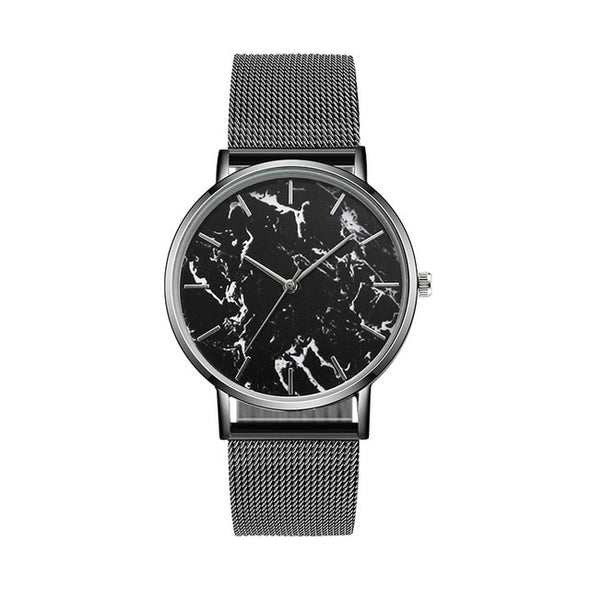 Mode or Rose maille bande créative marbre femme montre-bracelet de luxe femmes montres à Quartz cadeaux Relogio Feminino livraison directe