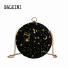 2020Starry sky Circular Fashion Suede Shoulder Bag Chain belt Women's Crossbody Messenger Bags Ladies Purse Female Round Handbag