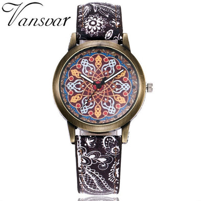 Dropshipping Women Creative Flower Watches Ladies Fashion Casual Leather Quartz Wristwatches Gift Clock Relogio Feminino Hot