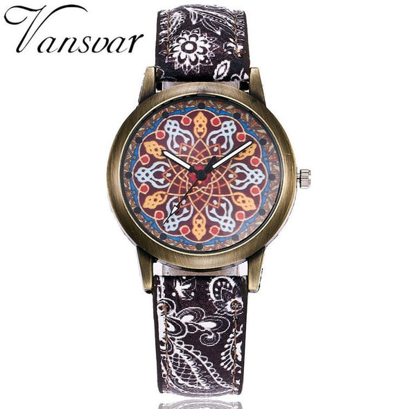 Dropshipping Women Creative Flower Watches Ladies Fashion Casual Leather Quartz Wristwatches Gift Clock Relogio Feminino Hot