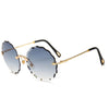 2019 Luxury Round Sunglasses Women Brand Designer Rimless Sun Glasses for Female Tint Fashion Rosie Eyewear