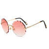 2019 Luxury Round Sunglasses Women Brand Designer Rimless Sun Glasses for Female Tint Fashion Rosie Eyewear