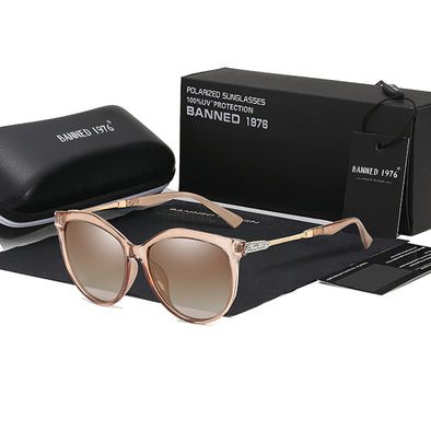 2019 New Luxury HD Polarized Women Sunglasses Fashion Round Ladies Vintage Brand Design cat eye woman Female Sun Glasses oculos